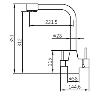 Culligan QX3 rubinetto miscelatore a 3 vie in acciaio inox canna angolare
