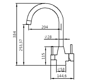 Culligan RX3 rubinetto miscelatore a 3 vie in acciaio inox canna ombrello
