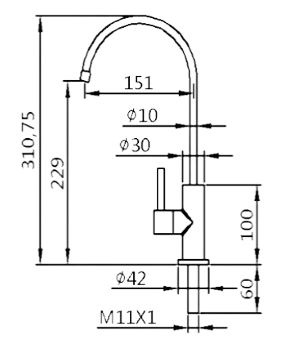 Culligan X1 rubinetto in acciaio inox monovia