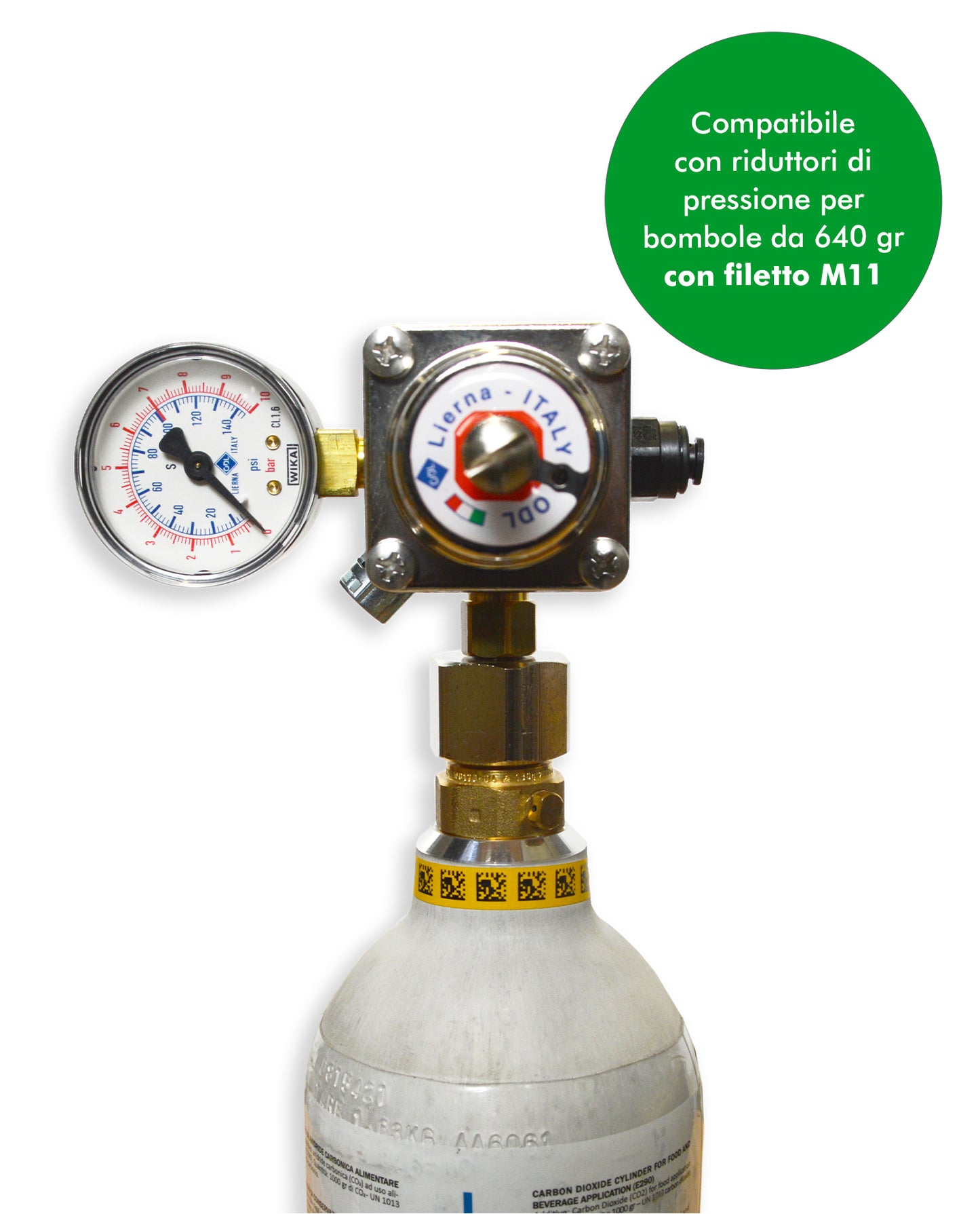 Adattatore per bombole CO2 - da filetto M11x1 a filetto ACME