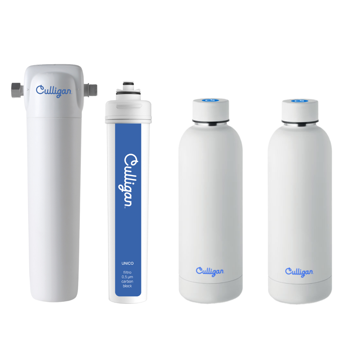 Unico con filtro di ricambio + 2 borracce 500 ml incluse